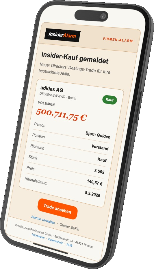 Insider-Alarm E-Mail auf dem iPhone